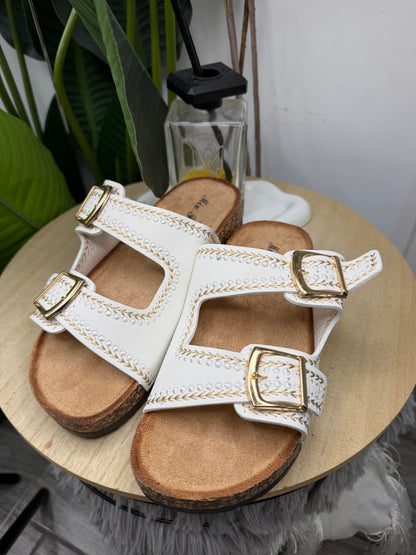 Ciabattina lavorata white X37