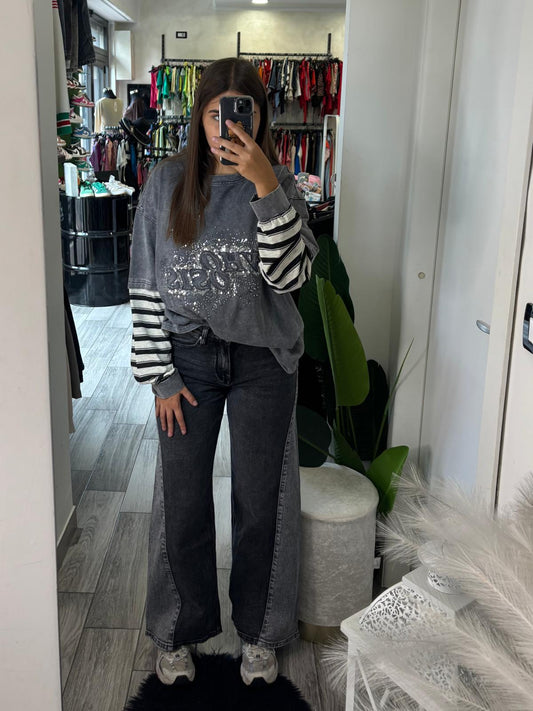 Jeans palazzo doppio tono 5107