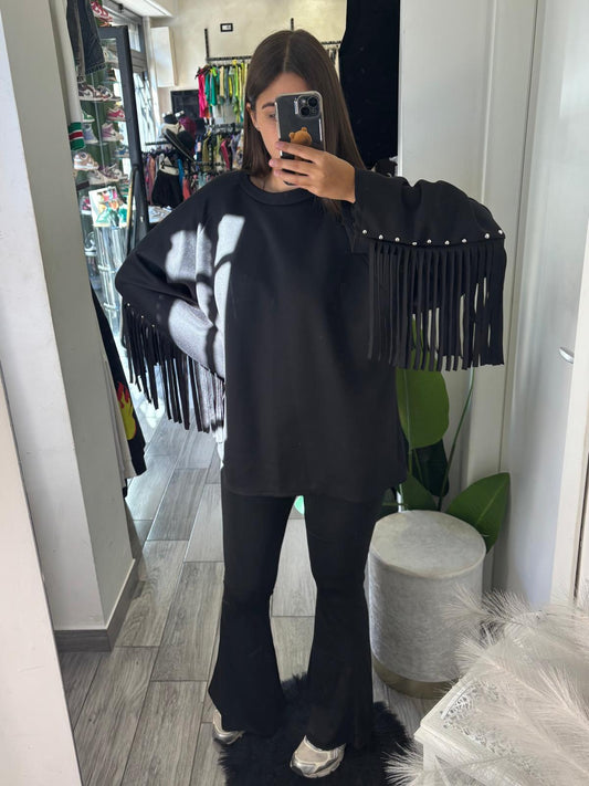 Felpa oversize frange 21695