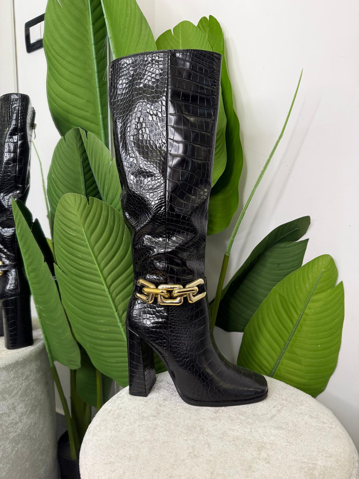 Stivale pitonato tacco 3692