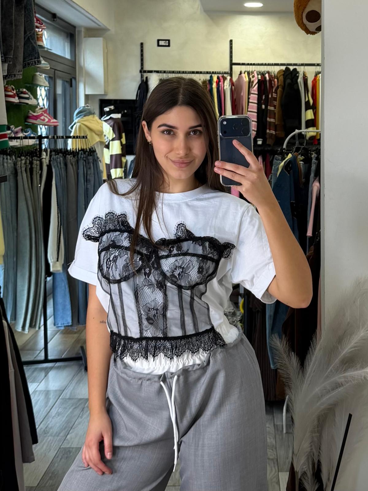 T-shirt fake corpetto 7062