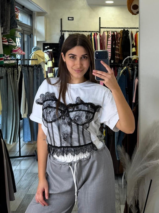 T-shirt fake corpetto 7062