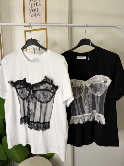 T-shirt fake corpetto 7062