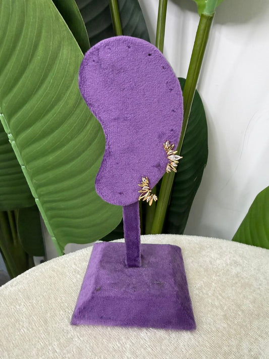 Orecchini mezza luna strass dorati