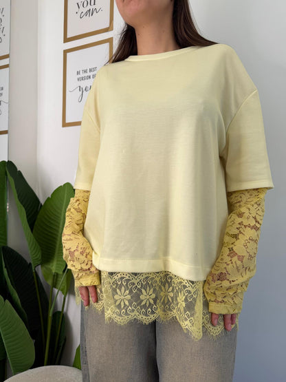 T-shirt pizzo oversize 6539