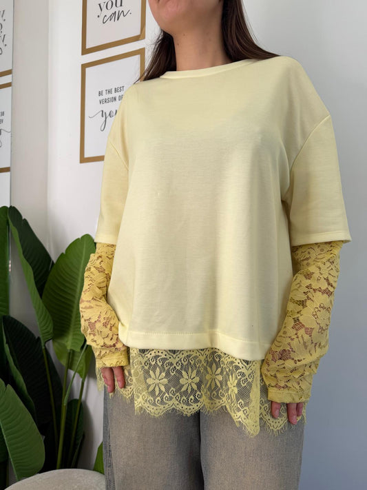 T-shirt pizzo oversize 6539