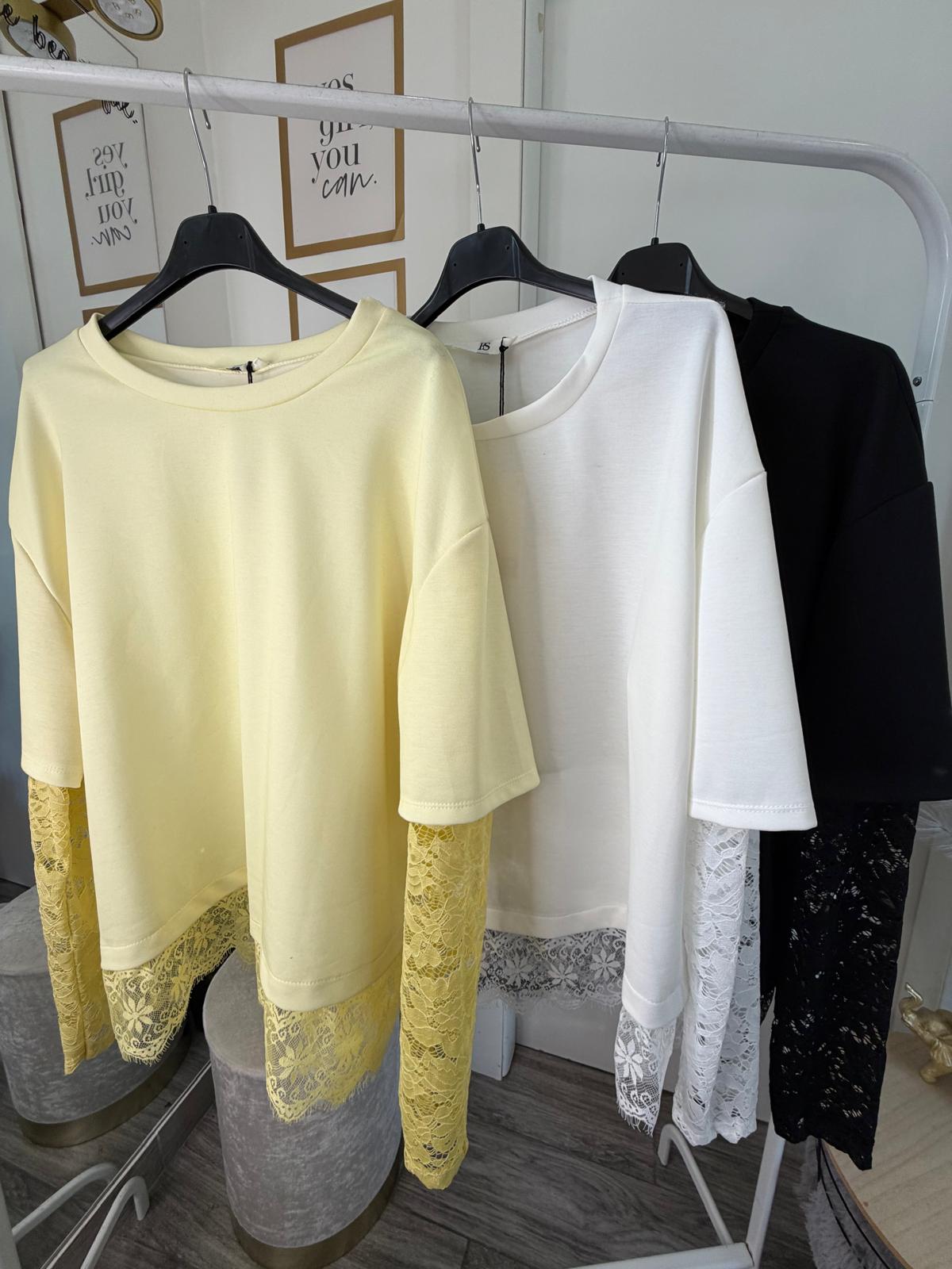 T-shirt pizzo oversize 6539