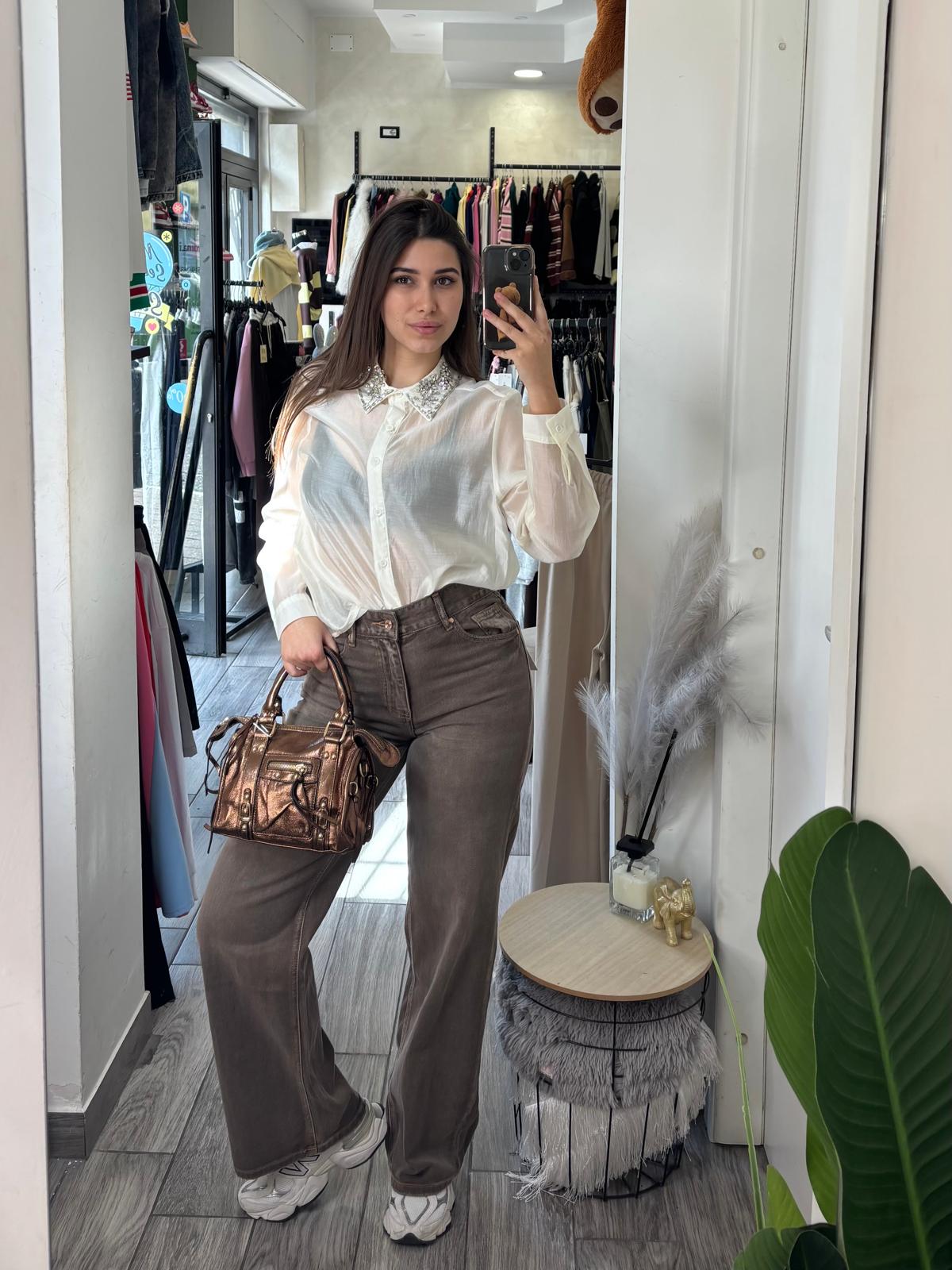 Jeans fango palazzo 5179