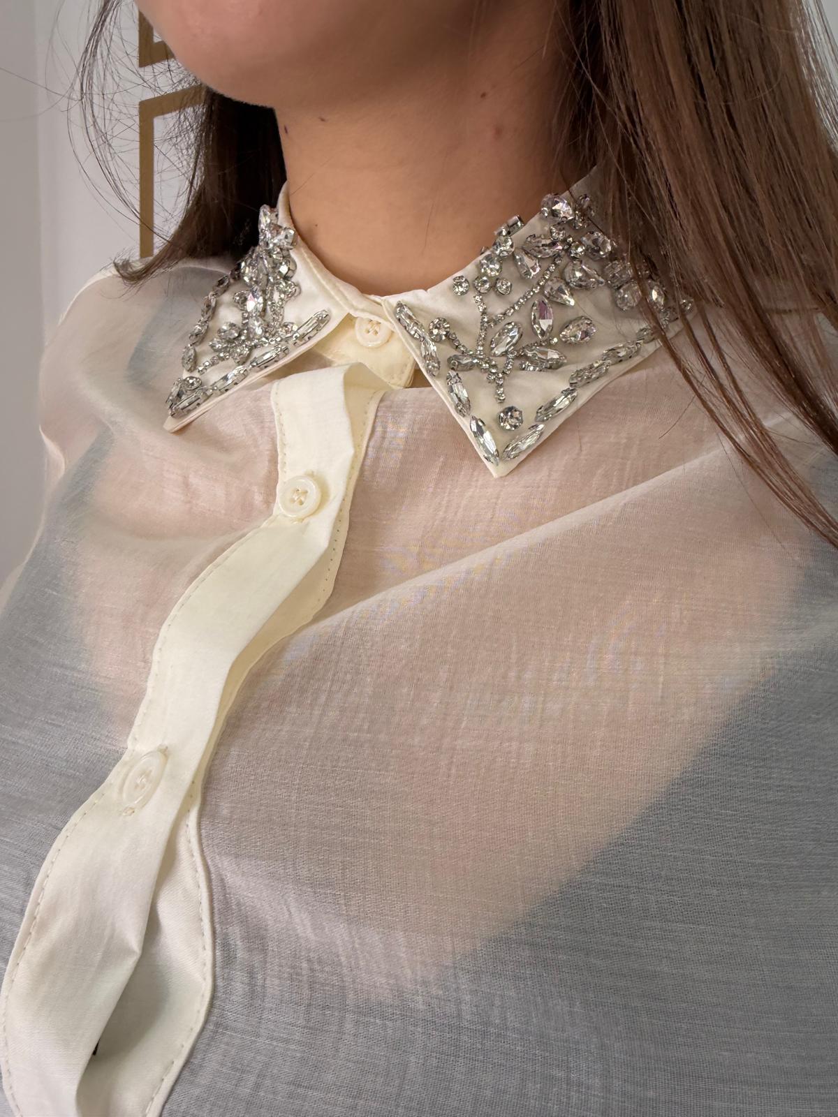 Camicia velata strass 76057