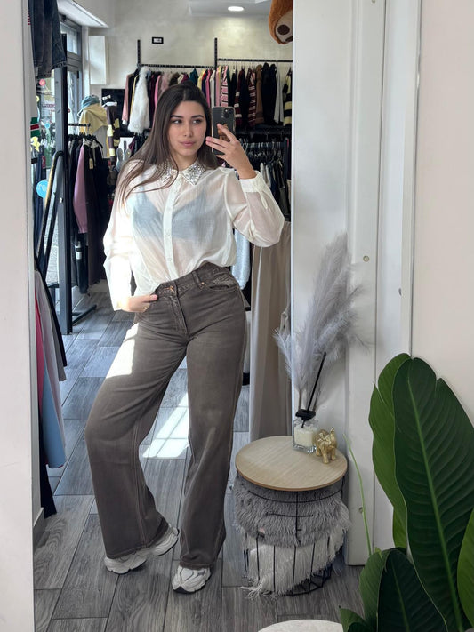 Jeans fango palazzo 5179