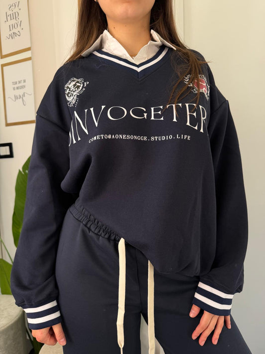 Felpa colletto camicia 7171