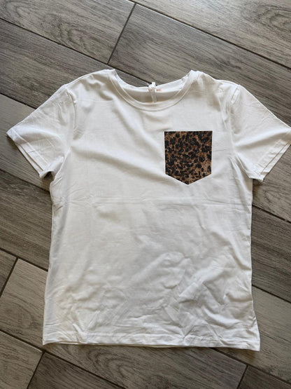 T-shirt cotone strass 54526