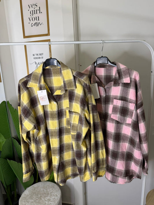 Camicia quadri strass 245877