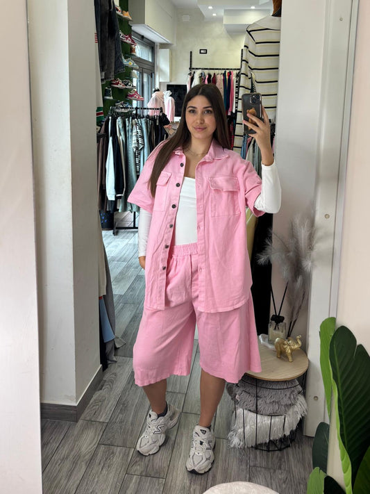 Coordinato denim rosa 5598