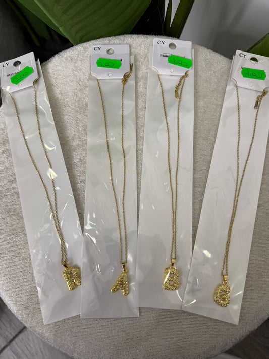 Collana iniziale strass gold