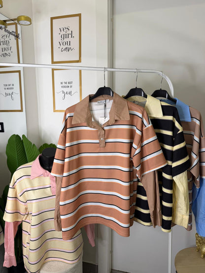 Polo oversize righe
