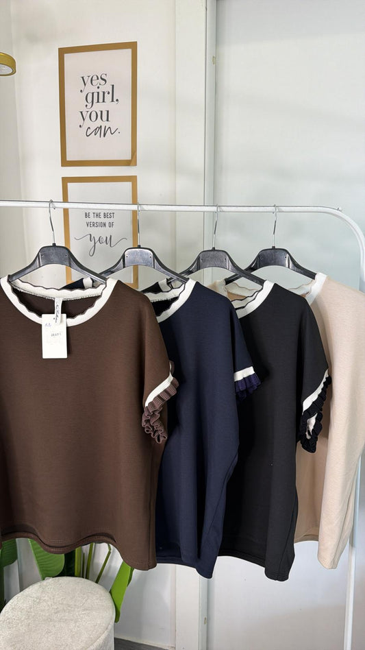 T-shirt dettaglio uncinetto 26071