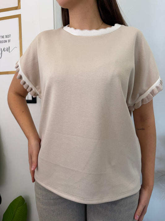 T-shirt dettaglio uncinetto 26071