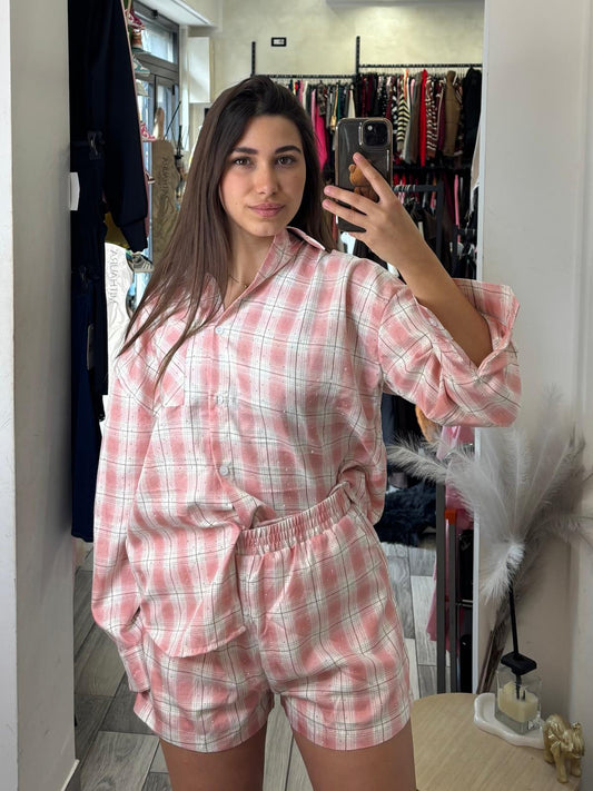 Coordinato quadri e strass 3059