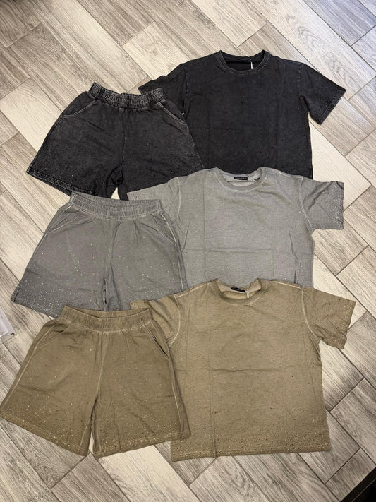 Coordinato shorts strass 184