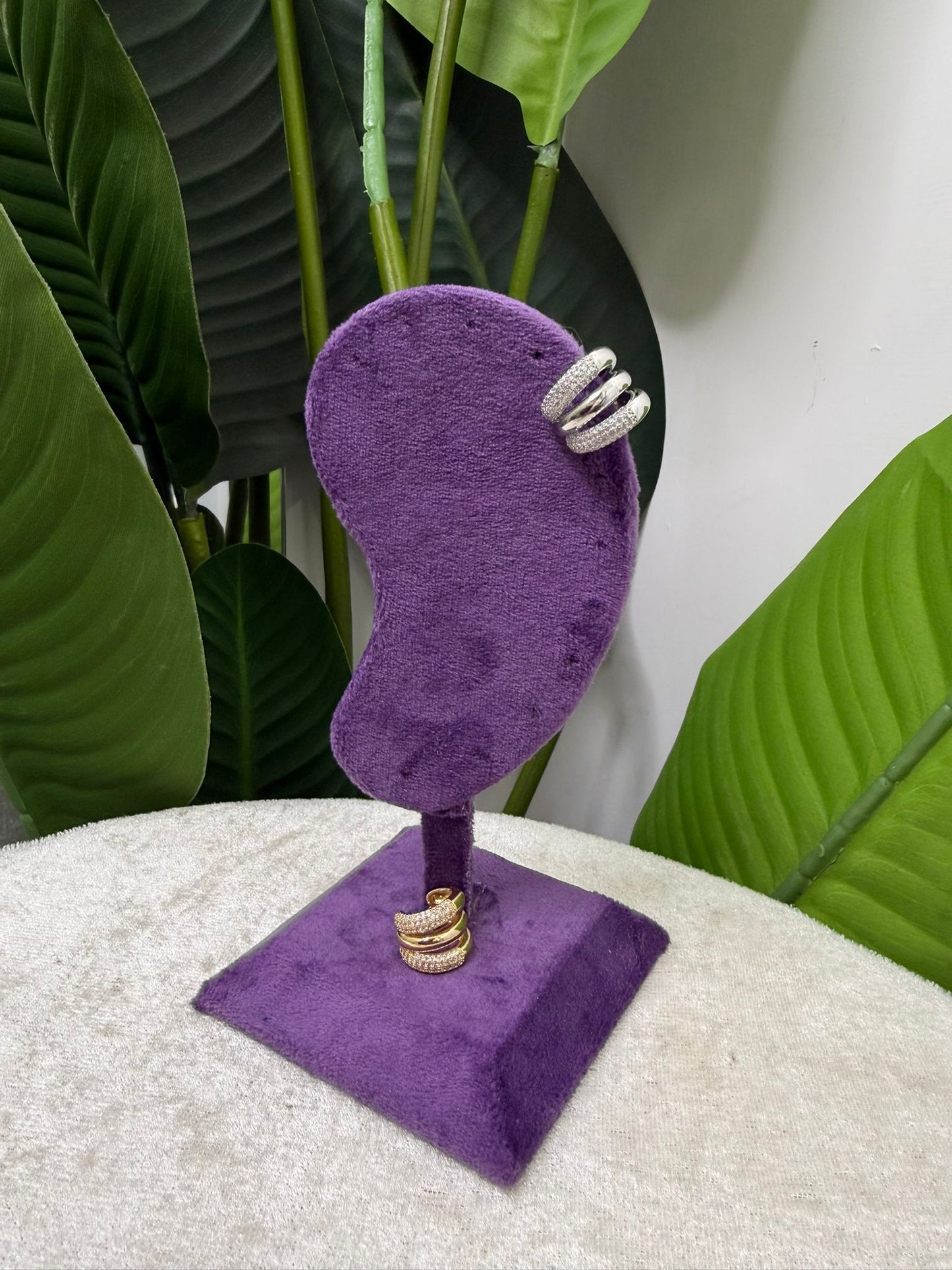 Earcuff liscio e strass