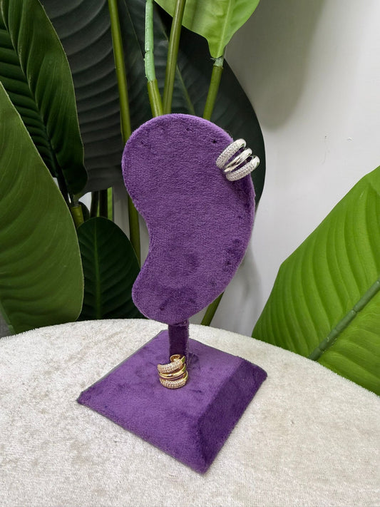 Earcuff liscio e strass