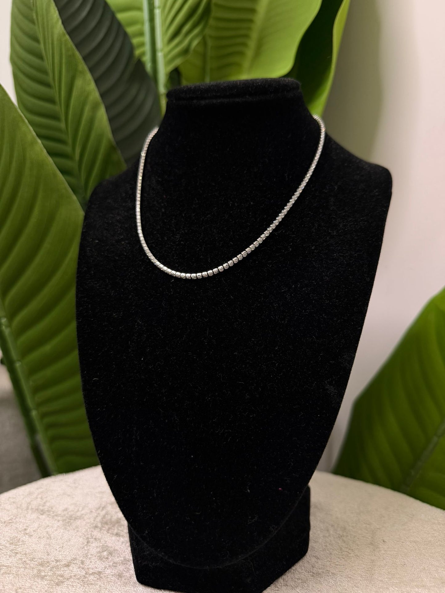 Collana mod. chocker silver strass