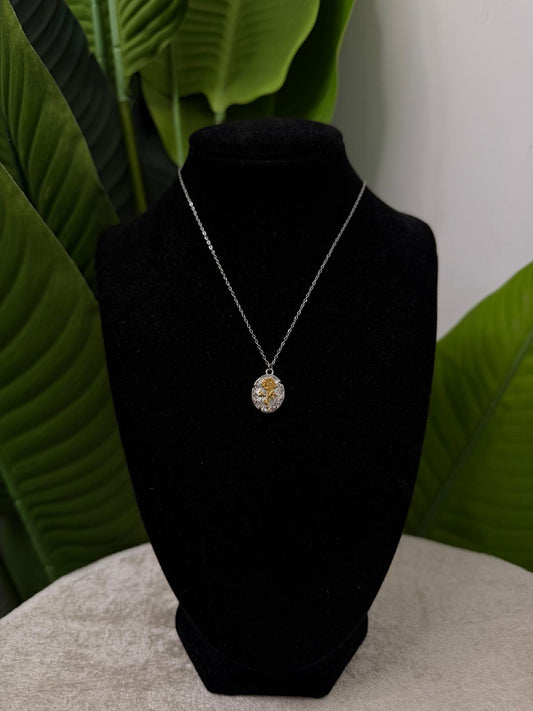 Collana silver e gold rosa