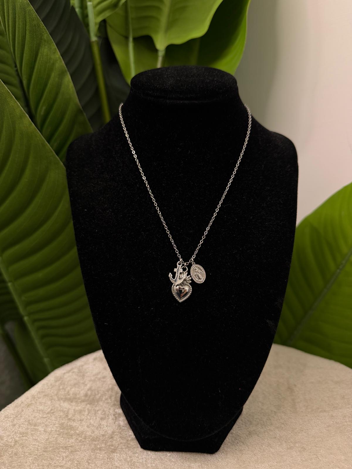 Collana triplo ciondolo silver