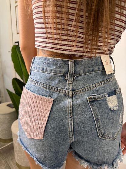 Shorts tasca strass 6623