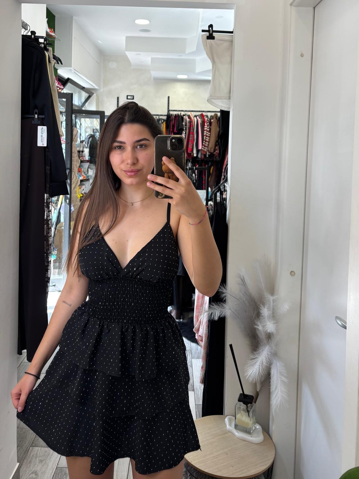 Abito balze strass 2551