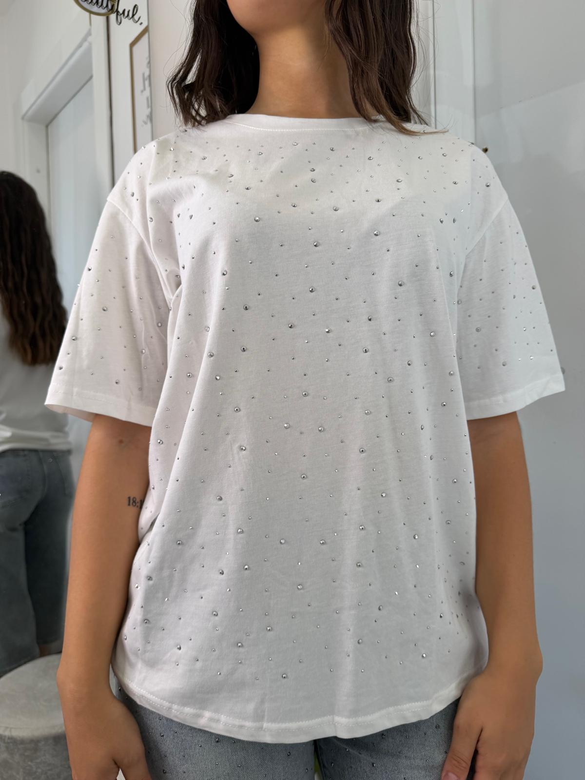 T-shirt oversize strass 7817