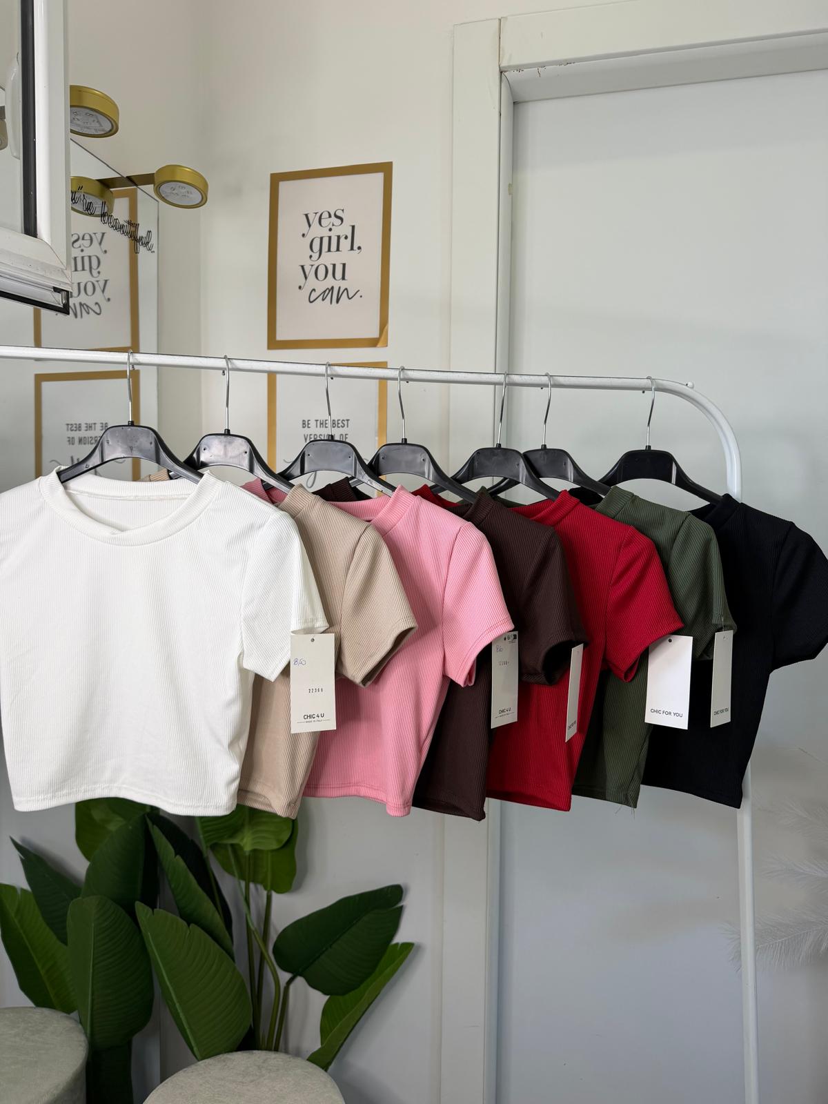 T-shirt crop costina 22366