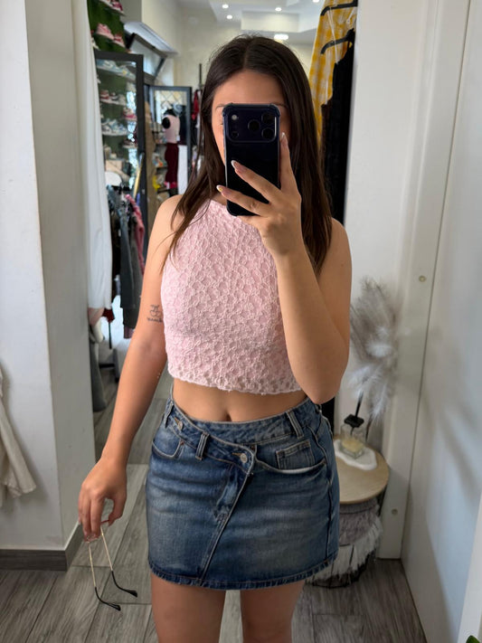 Canottiera crop pizzo 47697