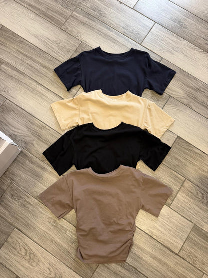 T-shirt cotone arricciata fianchi 5653
