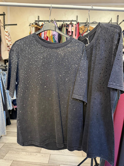 T-shirt oversize strass 7848