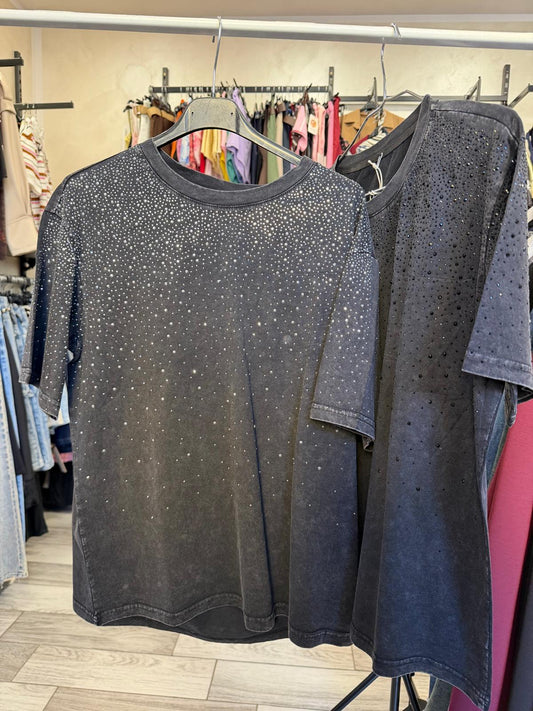 T-shirt oversize strass 7848