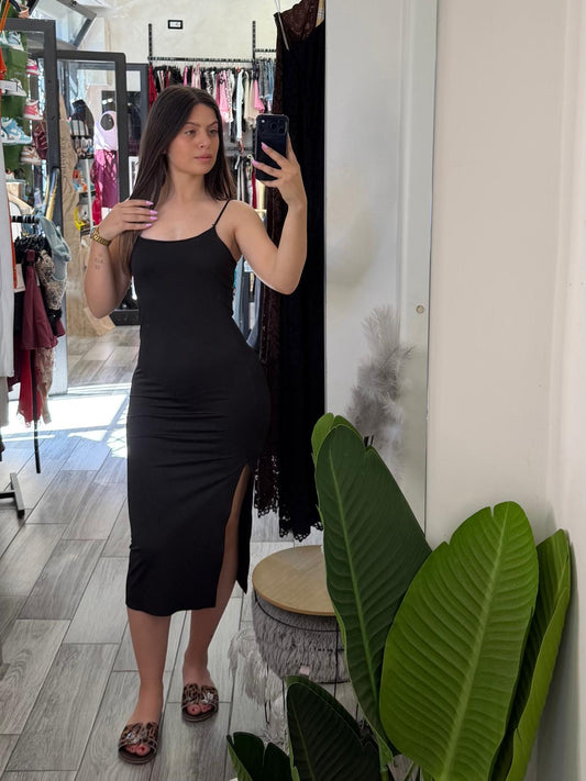 Abito lycra con spacco 25648