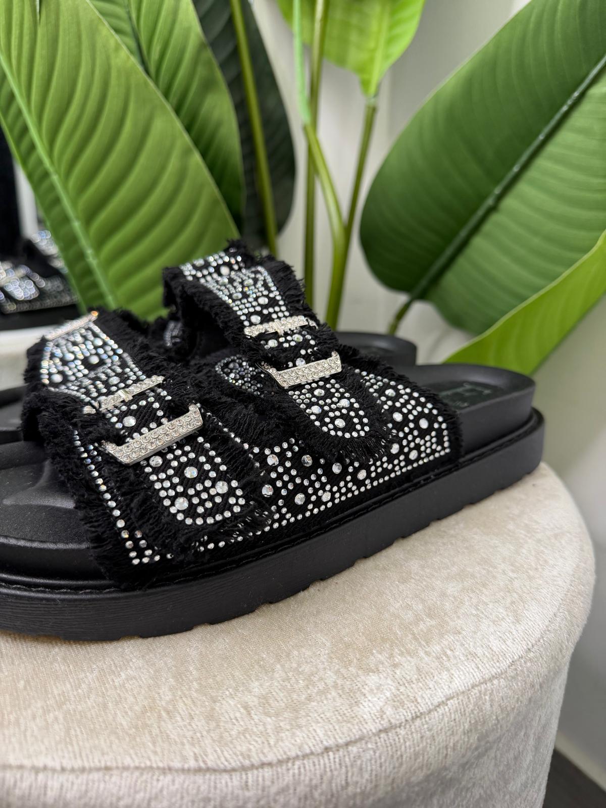 Sandalo platorm strass 7411