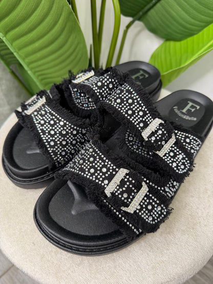 Sandalo platorm strass 7411