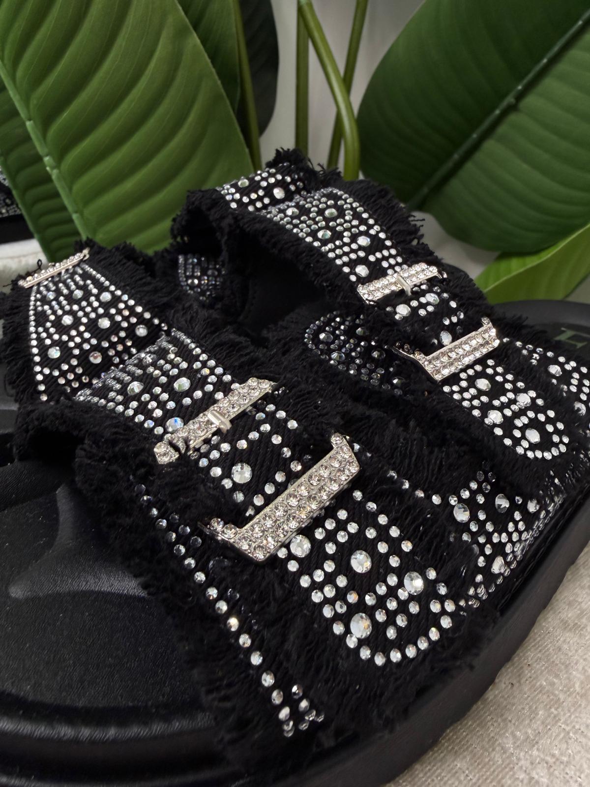 Sandalo platorm strass 7411