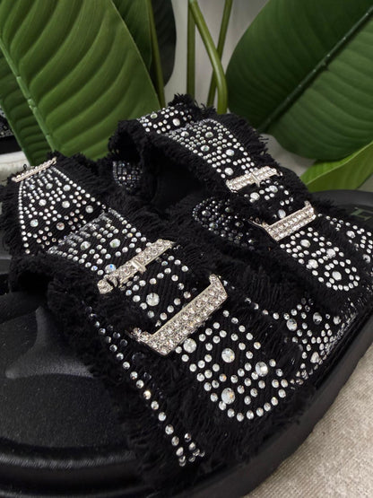 Sandalo platorm strass 7411