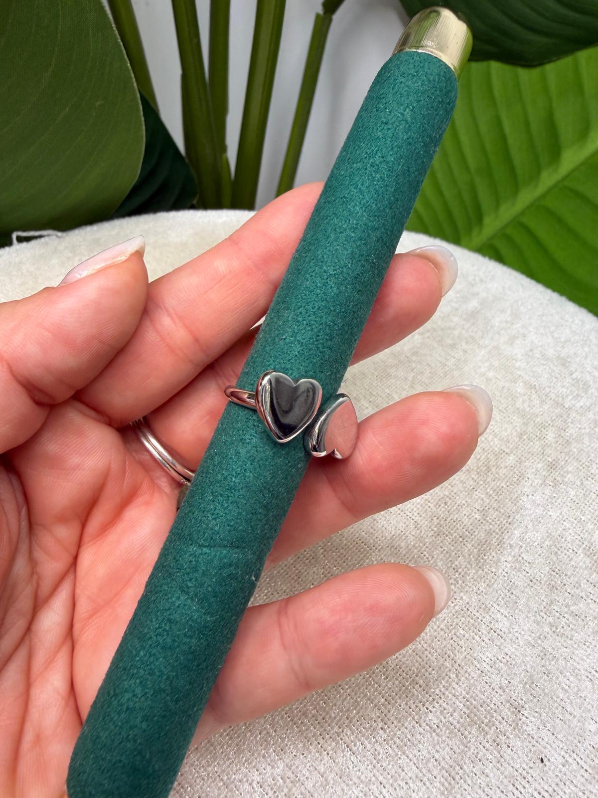 Anello doppio cuore silver
