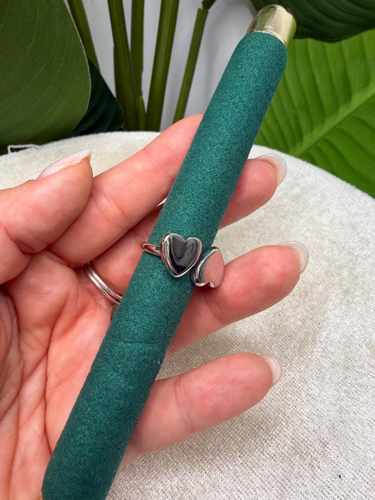 Anello doppio cuore silver