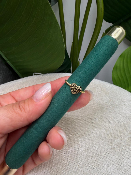 Anello gold strass neri