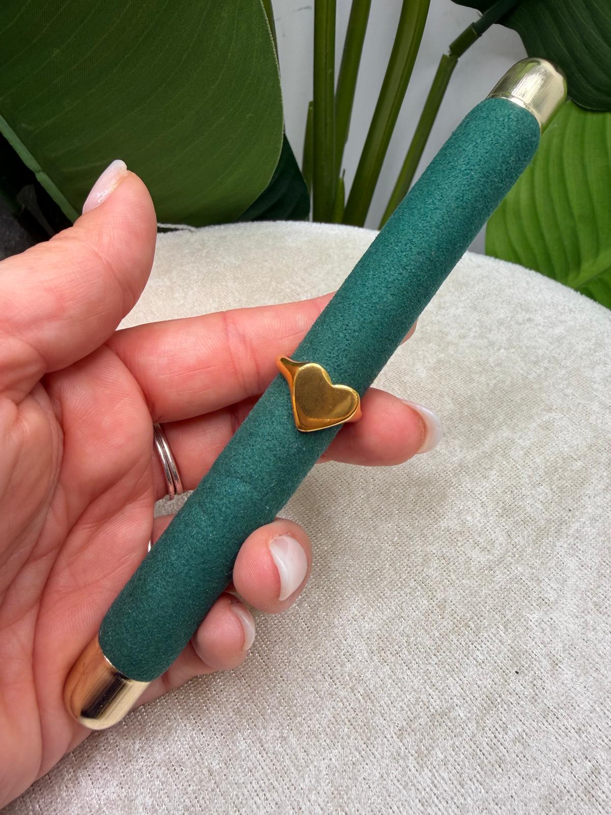 Anello cuore piatto gold