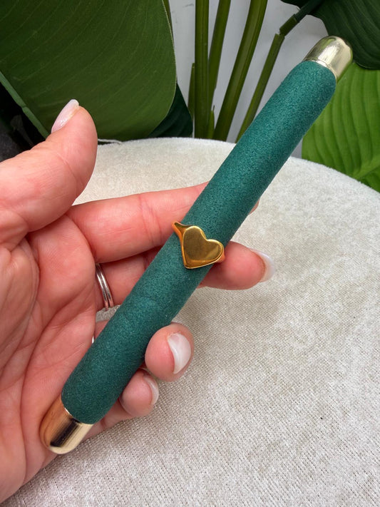 Anello cuore piatto gold