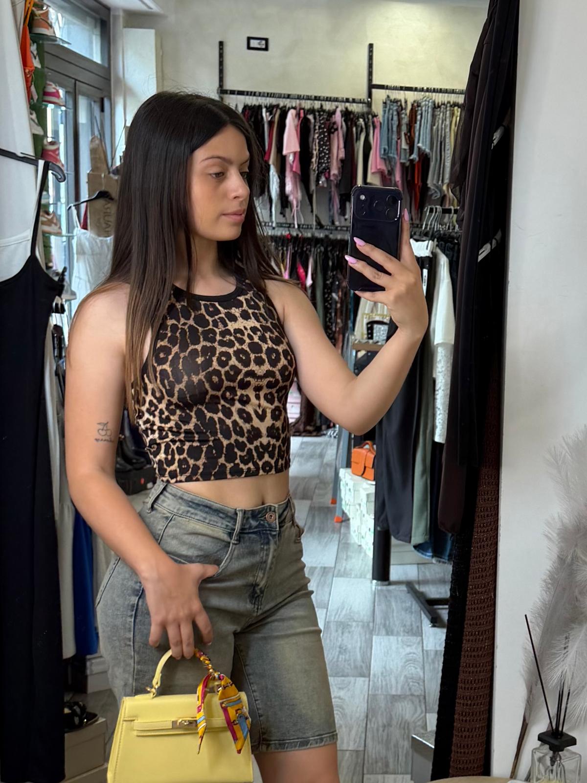 Top crop doppio colore 3370