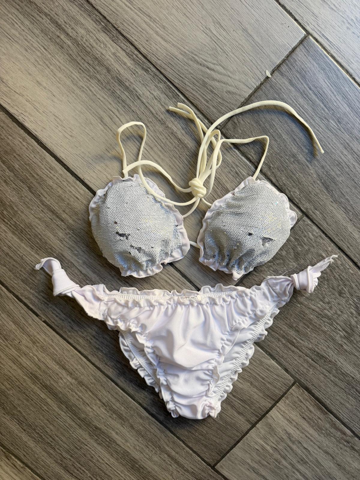Bikini paillettes mutanda arricciata 17718