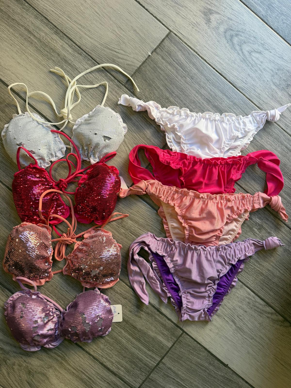 Bikini paillettes mutanda arricciata 17718